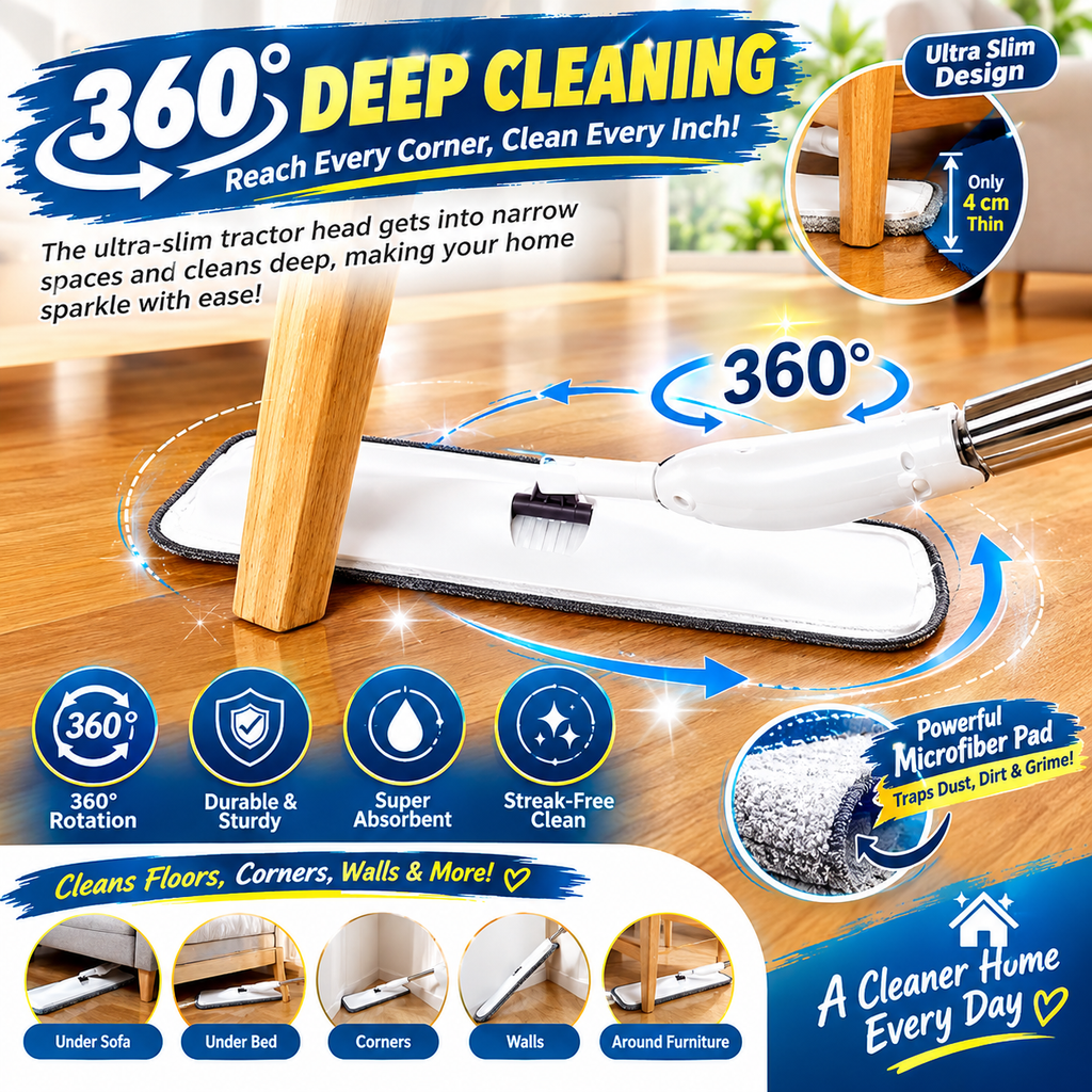 Stainless Steel Microfiber Floor Cleaning Spray Mop