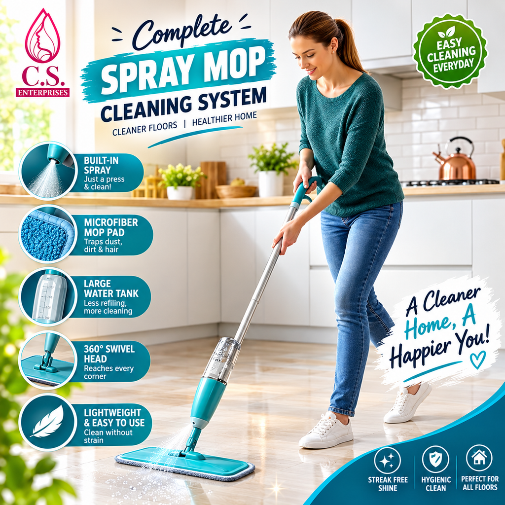Stainless Steel Microfiber Floor Cleaning Spray Mop