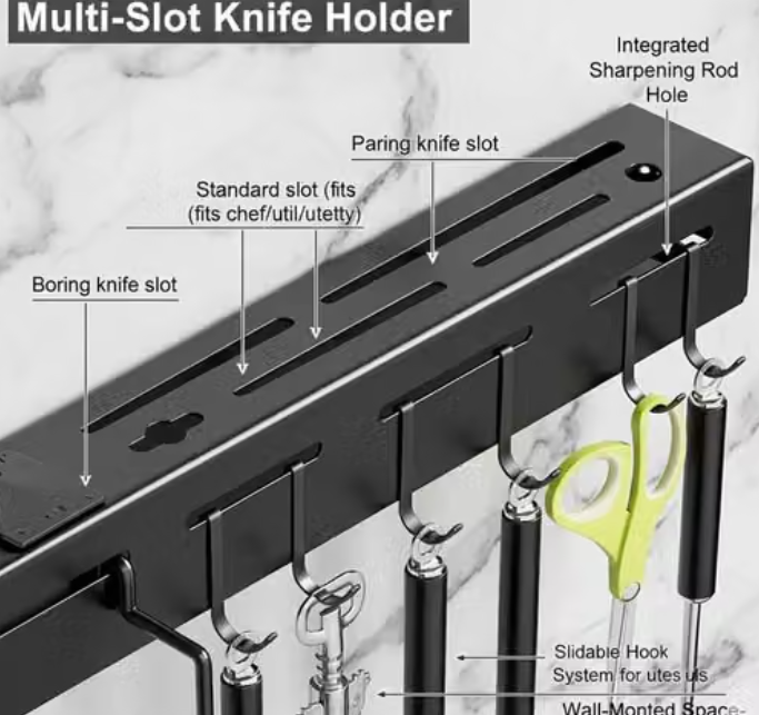 Kitchen Shelf Wall Mount Knife Holder,T