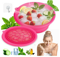 1 Pis Pink Face Ice Bath Bowl with , Flexible Facial Ice Mold for Glowing Skin