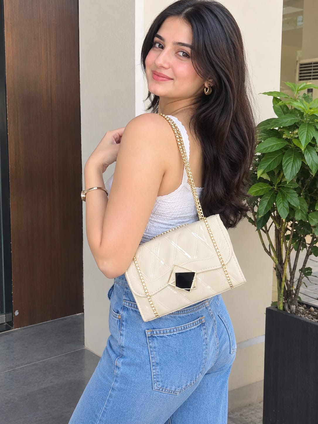 Cross Body Sling Bag for Women with Gold Chain (NEW PRODUCT)